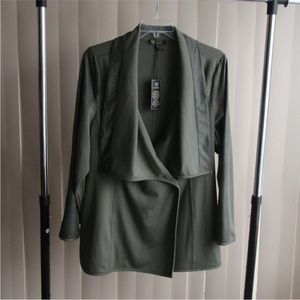 DG2 by Diane Gilman Jacket - olive green shawl collar